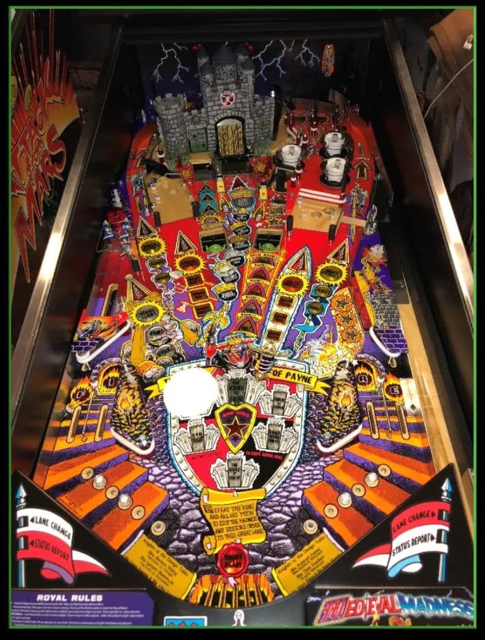 Medieval Madness playfield dismantled with the protector ready to install