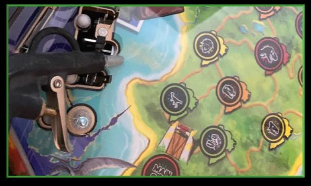 Close-up of wet spots between playfield and protector