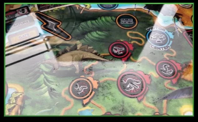 Wet spots clearly visible on the playfield
